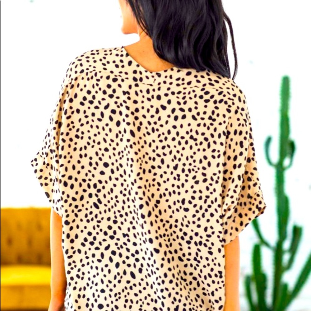 Size Small! New! Animal print v neck tunic top. - Picture 2 of 2